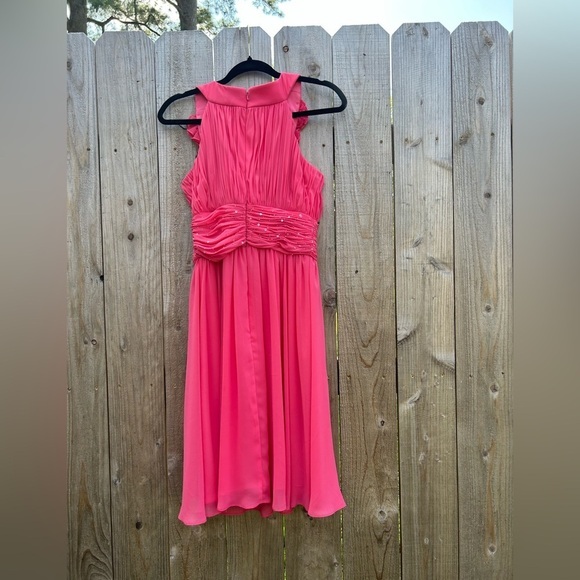 JS Boutique Barbie pink formal dress ruffle size 4 rhinestone prom dance - Picture 10 of 11